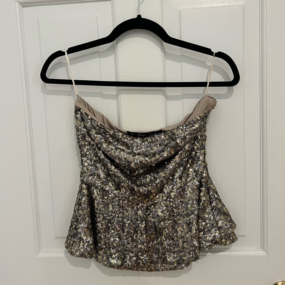 Zara Sparkle Strapless Top